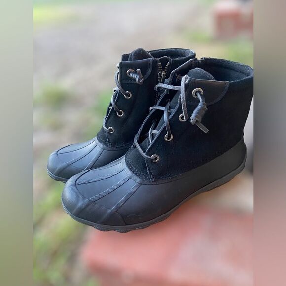 Sperry "Syron Gulf" Duck Boot Lace-up NEW black Size 6 - Picture 9 of 12